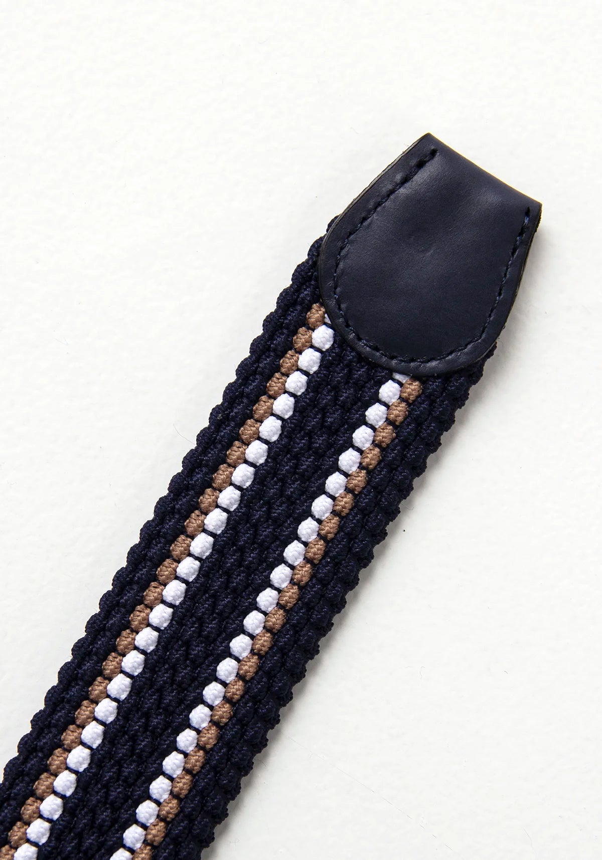 Cinturón Reversible Elástico Azul Oscuro - Color Block Kaki Blanco
